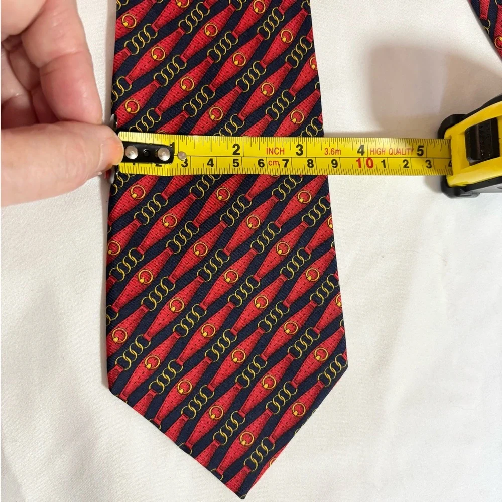 Celine Red and Black Diagonal Pattern Tie